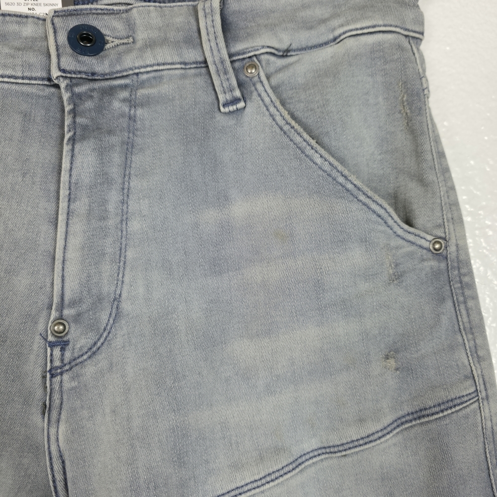 G-Star Raw 5620 3D Zip Knee Skinny Jeans‎ Vintage Oreon Grey Destroyed Sz 29/32 - Picture 3 of 8